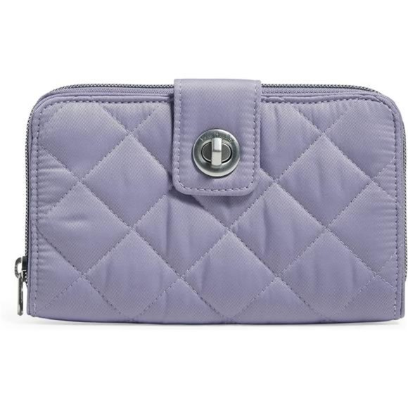 Handbags - Vera Bradley Women's Performance Twill Turnlock Wallet with RFID Protection